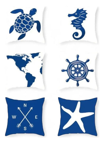 Pack X6 Fundas De Cojines 45x45 Cm, Súper Suaves Mar