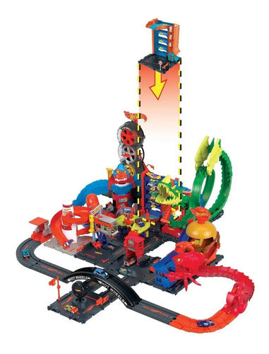 Hot Wheels City Garage Estacionamiento De Vehiculos Color Multicolor