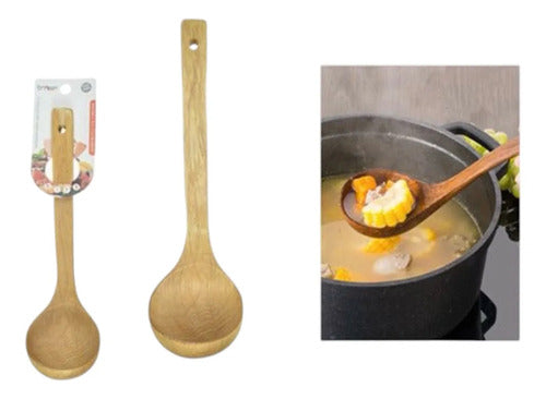 Cuchara De Bambu 26cmx7.5cm Para Cocinar Utensilio Bambú