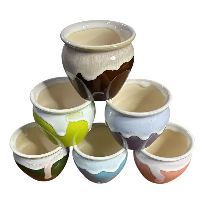 Pack 3 Maceteros Cerámica Decorativos 8cm Plantas Suculentas Vario