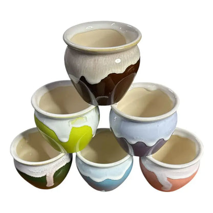 Pack 3 Maceteros Cerámica Decorativos 8cm Plantas Suculentas Vario