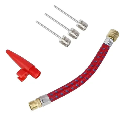 Kit De 5 Piezas Agujas De Inflar Balones Llana Bicicleta Rojo