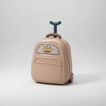 Set Veterinaria Infantil 4 En 1 Tipo Maleta Con Ruedas Rosa