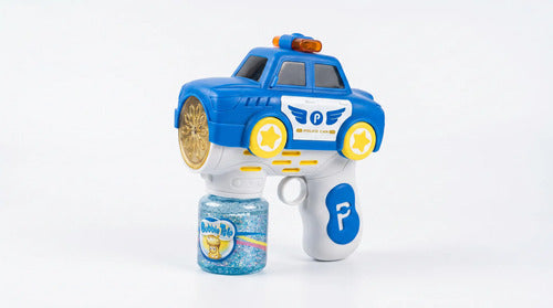 Lanza  Burbujas Police Para Niños Automática Azul