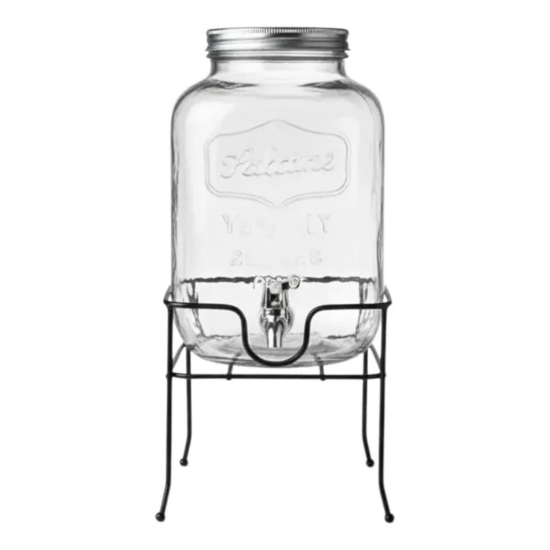 Dispensadores De Vidrio Para Bebidas Y Jugos Con Atril 5lts Vidrio
