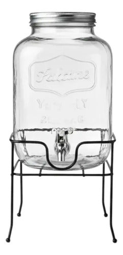 Dispensadores De Vidrio Para Bebidas Y Jugos Con Atril 5lts Vidrio