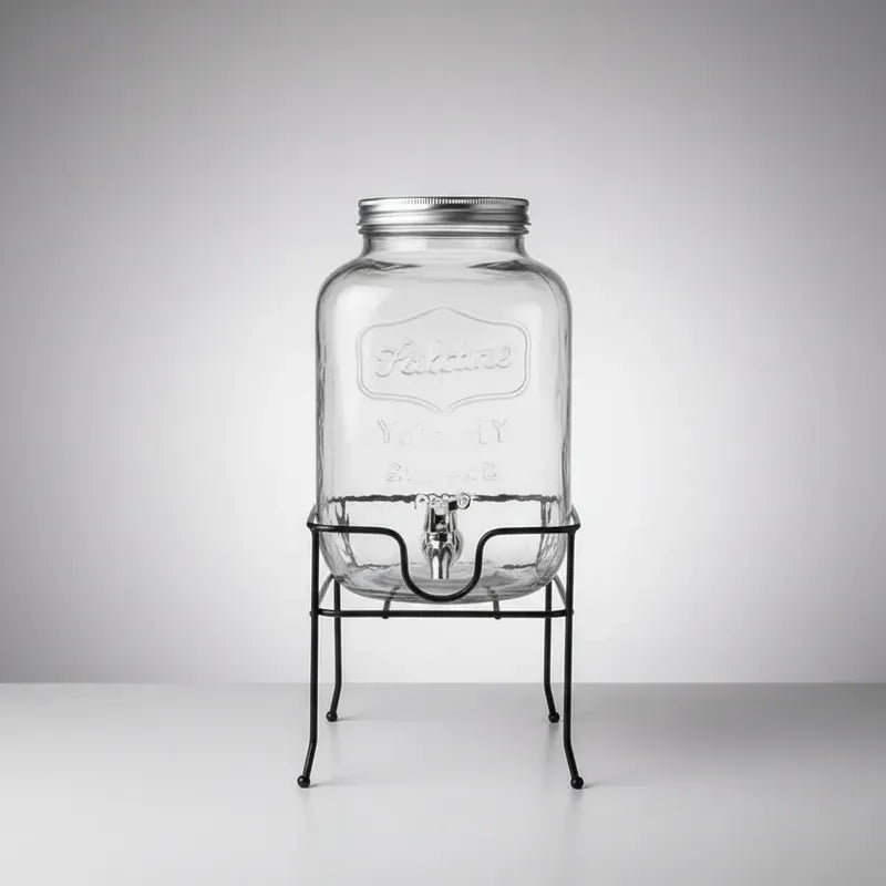 Dispensadores De Vidrio Para Bebidas Y Jugos Con Atril 8lts Vidrio