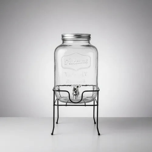 Dispensadores De Vidrio Para Bebidas Y Jugos Con Atril 8lts Vidrio
