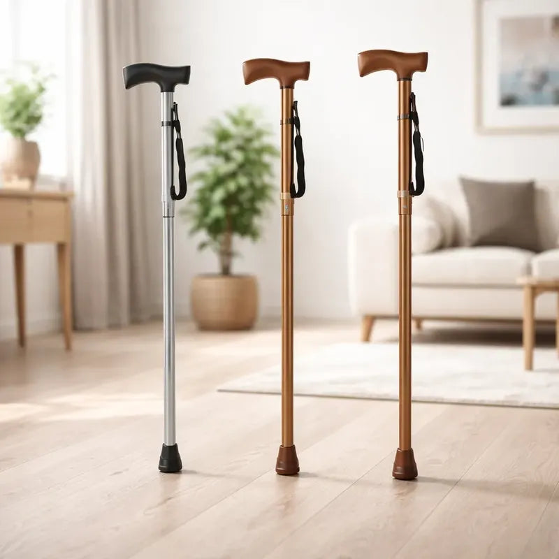 Baston Extensible Plegable Caminar Apoyo Ortopedico Dorado