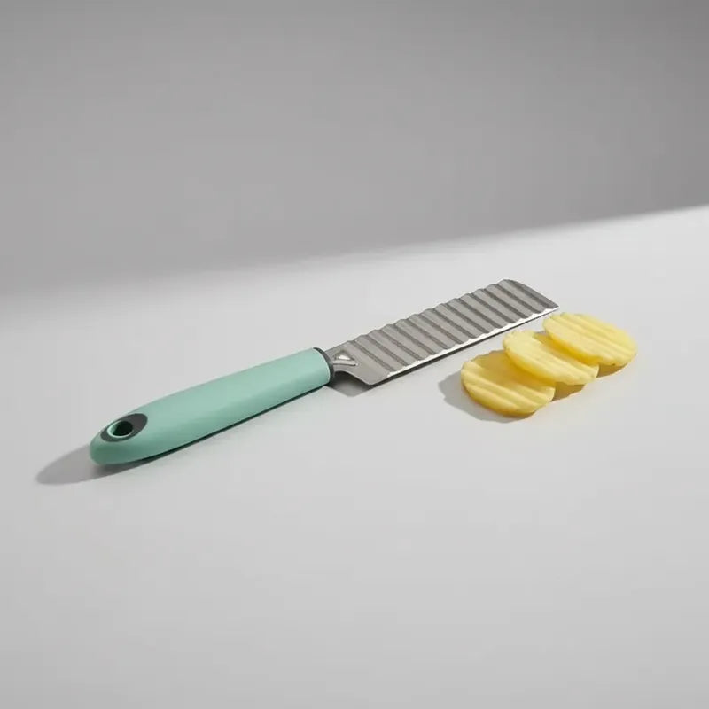 Cortador Ondulado De Patatas Y Verduras Acero Inoxidable Verde Menta