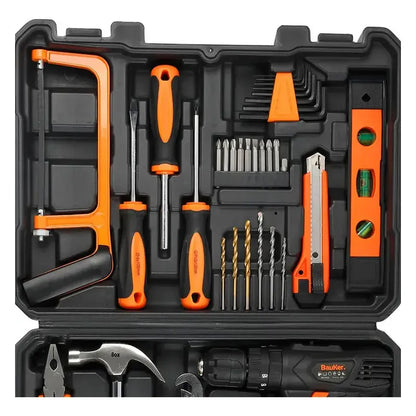 Kit Taladro 12v 10 Mm + Herramientas Manuales Y Accesorios