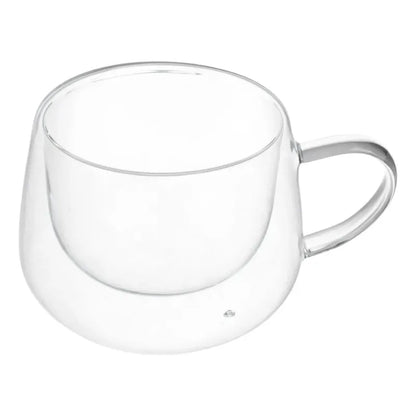 Pack 4 Tazas De Vidrio Doble Pared Redondeada 350 Ml Vidrio