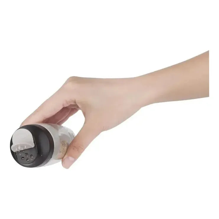 Set De 12 Especieros De Vidrio 90 Ml, Organización Y Estilo Negro