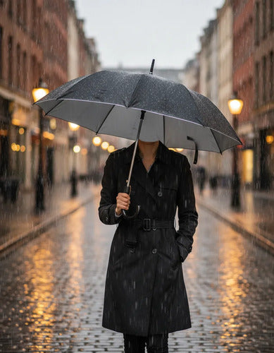 Paraguas Para Lluvia Impermeable Negro Negro