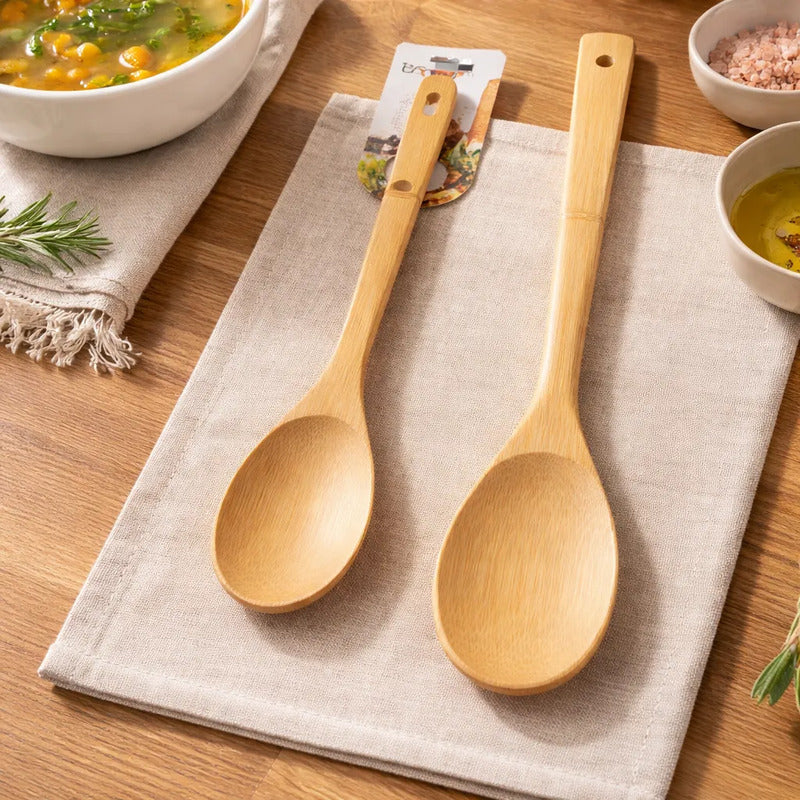 Cuchara De Bambú 30 Cm Cocina Utensilio Madera Antiadherente Madera