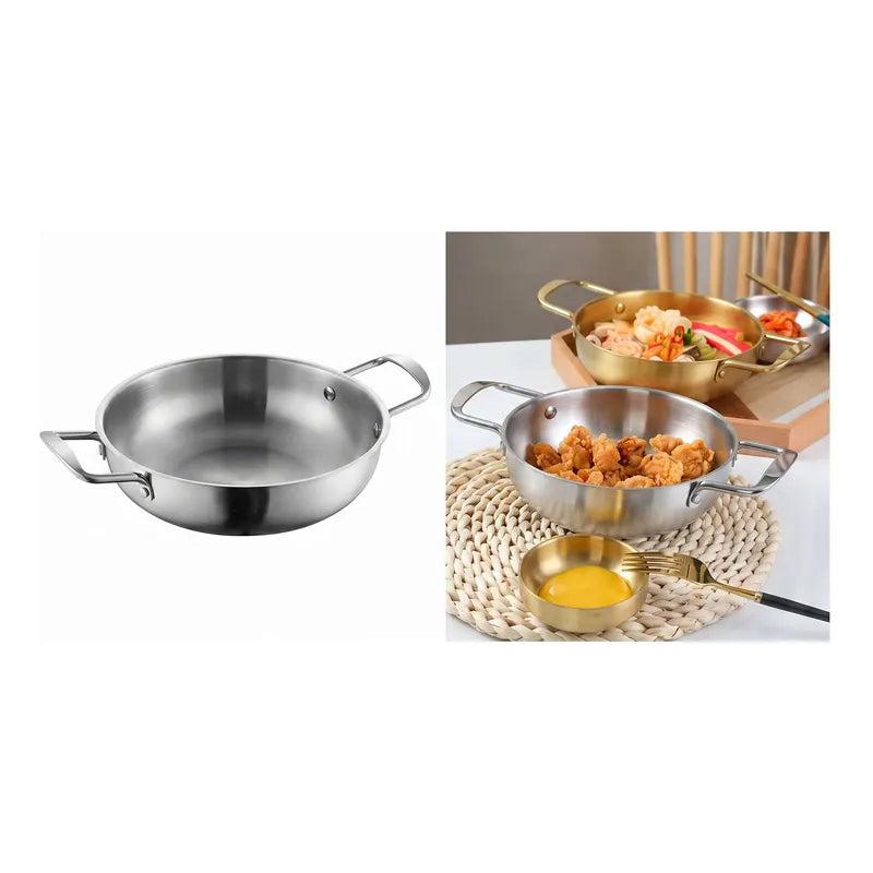 Sartén Coreana De Acero Inoxidable 24cm Con Dos Orejas Acero Inoxidable