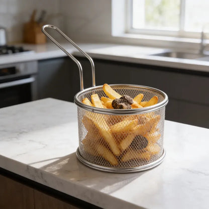 Canasto Canastillo Freidor Papas Fritas 13x9 Cm Cesta Metal