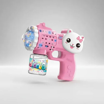 Pistola De Burbujas Para Niños Totalmente Automática Rosa Y Blanco