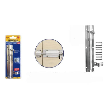 Picaporte Pasador Cerrojo Pestillo Para Puerta 20 Cm Plateado