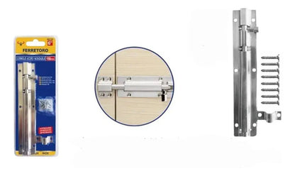 Picaporte Pasador Cerrojo Pestillo Para Puerta 10 Cm Plateado