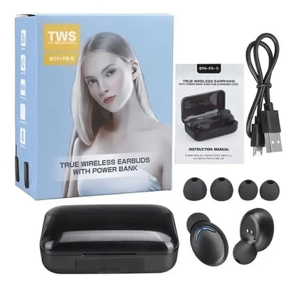 Auriculares Intraurales Inalámbricos Tws F9-5 Bth-f9-5 Para Negro