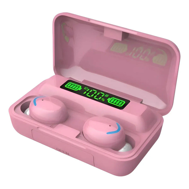 Audífonos Bluetooth Inalámbricos F9-5 Pantalla Táctil Rosa