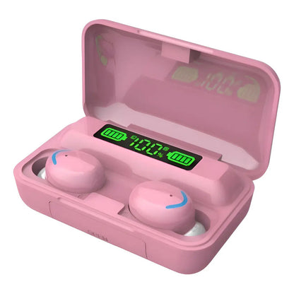 Audífonos Bluetooth Inalámbricos F9-5 Pantalla Táctil Rosa