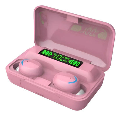 Audífonos Bluetooth Inalámbricos F9-5 Pantalla Táctil Rosa