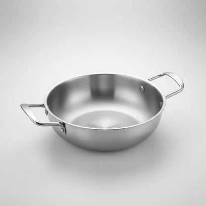 Sartén Coreana De Acero Inoxidable 24cm Con Dos Orejas Acero Inoxidable