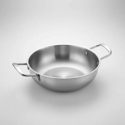 Sartén Coreana De Acero Inoxidable 24cm Con Dos Orejas Acero Inoxidable