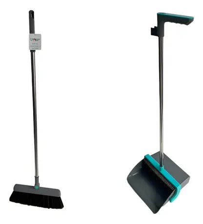 Juego Pala + Cepillo Escobillón De Mano Limpieza Para Hogar Celeste