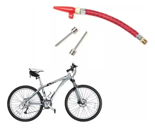 Kit De 5 Piezas Agujas De Inflar Balones Llanta Bici Rojo