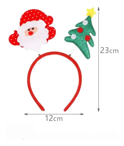 Pack 3 Cintillo Adornos Navideños De 23x12 Cm Rojo