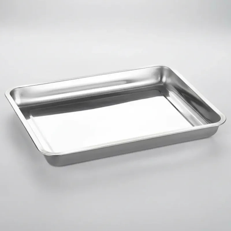 Pack De 3 Platos De Acero Inoxidable 50 X 35 4.8cm Plateado