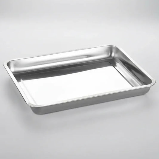 Pack De 3 Platos De Acero Inoxidable 50 X 35 4.8cm Plateado