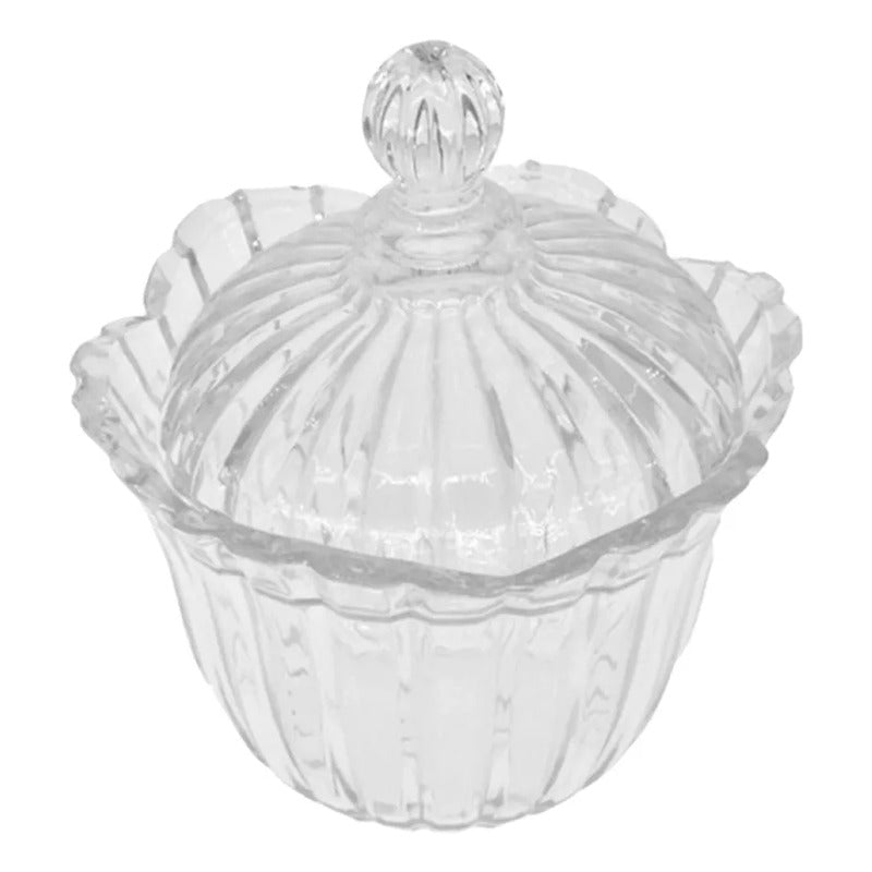 Pack 2 Azucarero De Vidrio 18cm X 16cm Vidrio
