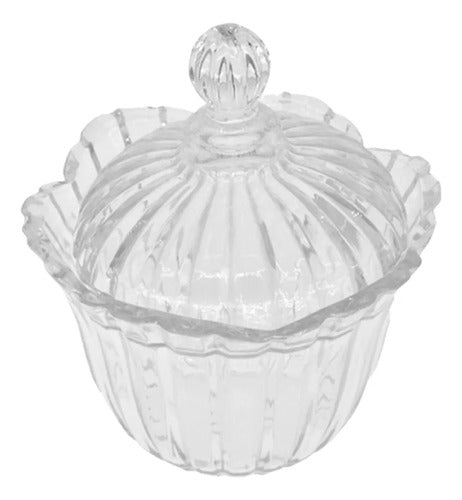 Pack 2 Azucarero De Vidrio 18cm X 16cm Vidrio