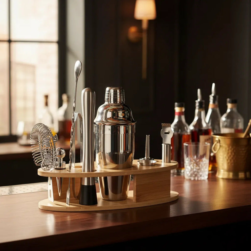 Coctelera Bartender Acero Inoxidable Profesional 550ml Acero Inoxidable/madera