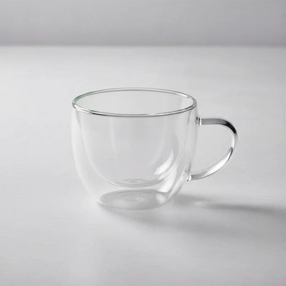 Pack 4 Tazas De Vidrio Doble Pared Redondeada 220 Ml