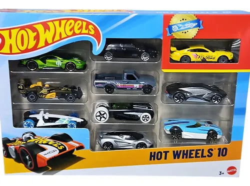 Hot Wheels Pack De 10 Autos Coleccionables 1:64 Variado