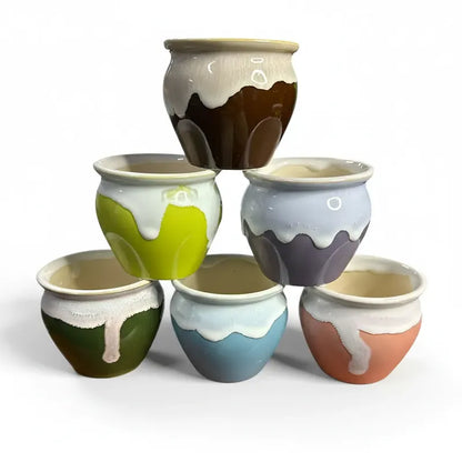 Pack 3 Maceteros Cerámica Decorativos 8cm Plantas Suculentas Vario