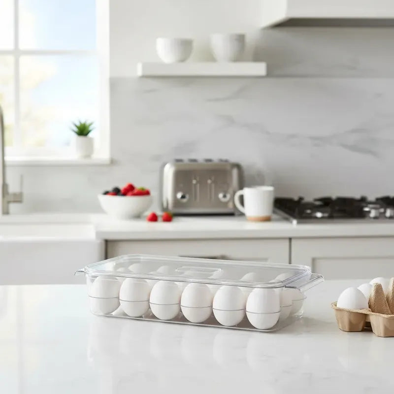 Bandeja Porta Huevos Organizador Refrigerador Apilable Transparente