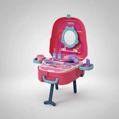 Maleta De Juegos 4en1 Set Salon Belleza Cosmetiquero Rosa Chicle