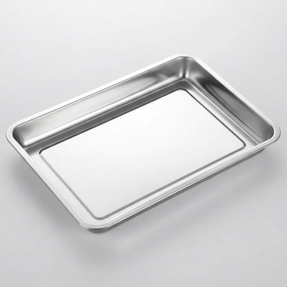 Plato De Acero Inoxidable 40 X 30 4.8cm Plateado