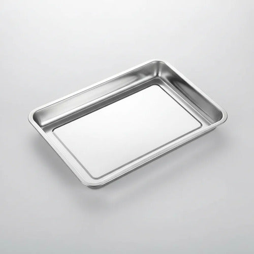 Plato De Acero Inoxidable 40 X 30 4.8cm Plateado