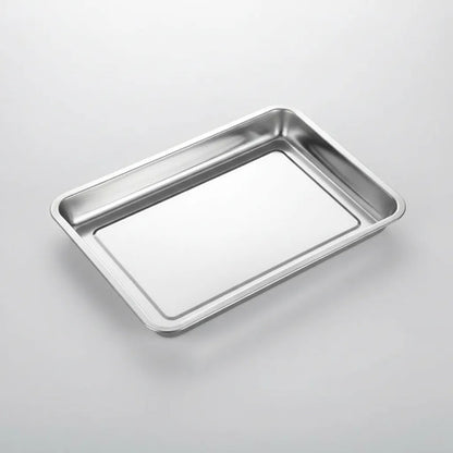 Plato De Acero Inoxidable 40 X 30 4.8cm Plateado