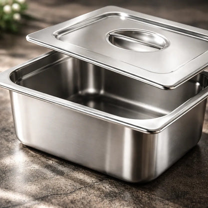 Pack 2 Bandeja Deposito Gastronomico Acero Inoxidable Plateado