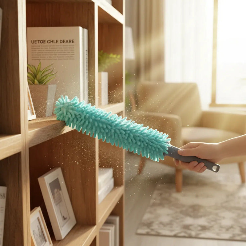 Plumero De Microfibras 41cm X 6cm Celeste