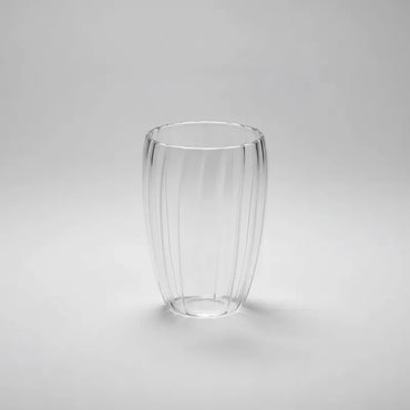 Pack 4 Vasos de Vidrio Doble Pared 450 Ml - Diseño Rayado Vidrio - imagen 2