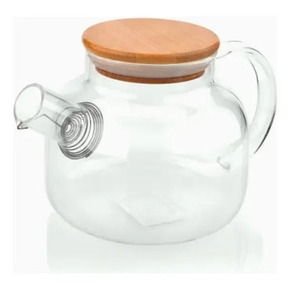 Tetera De Vidrio Transparente 1 Litro Caliente/frio Color Bl Blanco